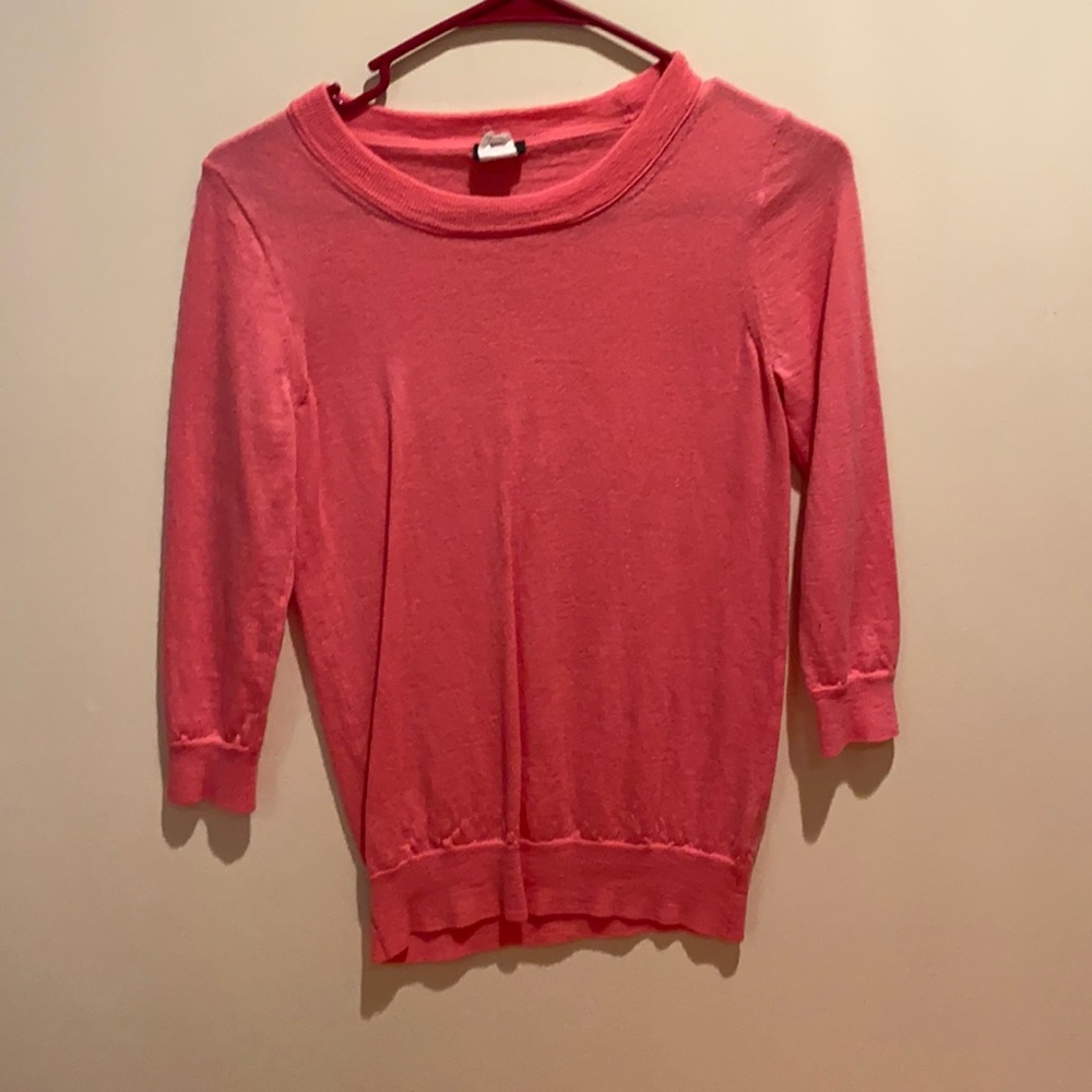 Pink Merino Wool 3/4 Top from J. Crew